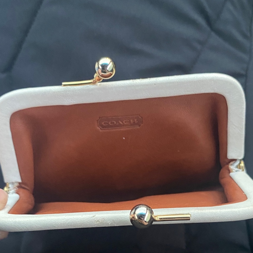 Coach White and Gold Clutch